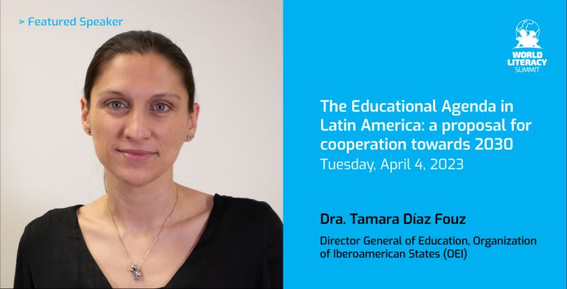 Tamara Díaz Fouz (OEI) en Conferencia Mundial de Alfabetización 2023