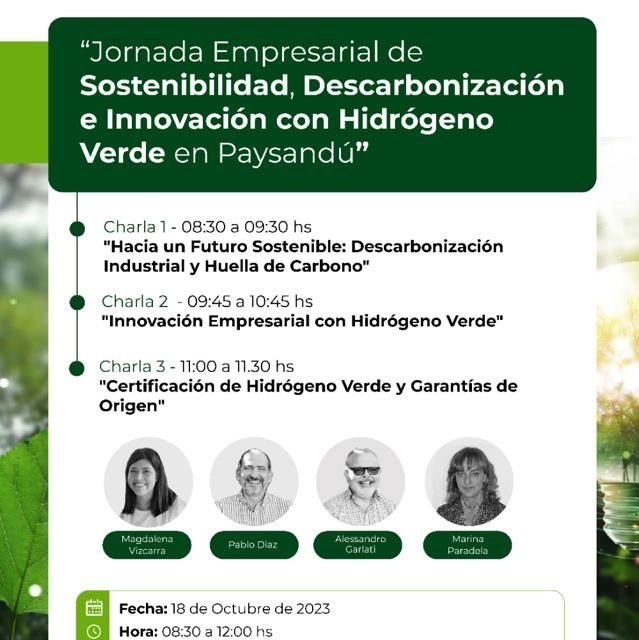 “Jornada Empresarial de Sostenibilidad, Descarbonización e Innovación con Hidrógeno Verde en Paysandú”
