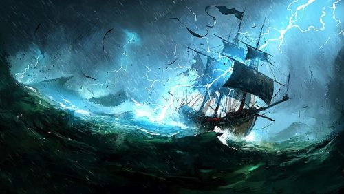 barco en la tormenta