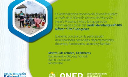 Inauguran en Las Acacias el Jardín de Infantes N° 400 de jornada completa Néstor “Tito” Gonçalves