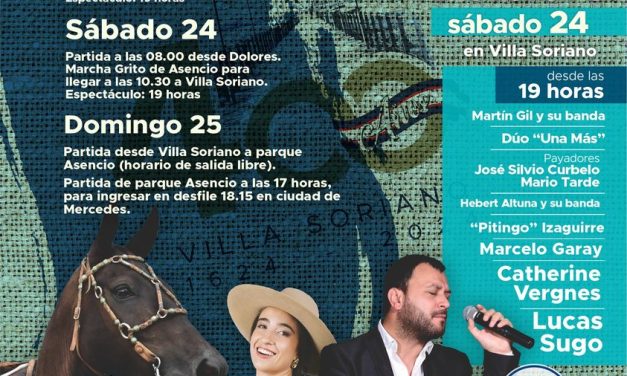 Para agendar: Marcha a caballo “Grito de Asencio” y Festival de Folclore en Villa Soriano